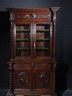 grote antieke jachtkast vitrine kast vintage, Ophalen, Gebruikt, Hert, Gewei of Kop