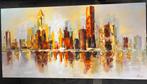 Schilderij 140x70 cm - skyline met weerspiegeling, Ophalen