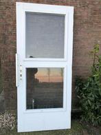 |Hardhouten| buitendeur| | draadglas| 211x92,7|, Doe-het-zelf en Verbouw, 80 tot 100 cm, Gebruikt, Glas, Buitendeur