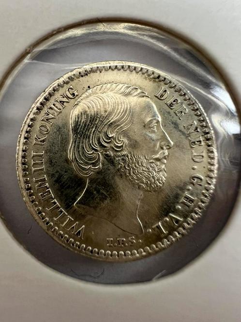 Willem III. 10 Cent of dubbeltje 1884. Ruim prachtig, Postzegels en Munten, Munten | Nederland, 10 cent, Koning Willem III, Ophalen of Verzenden