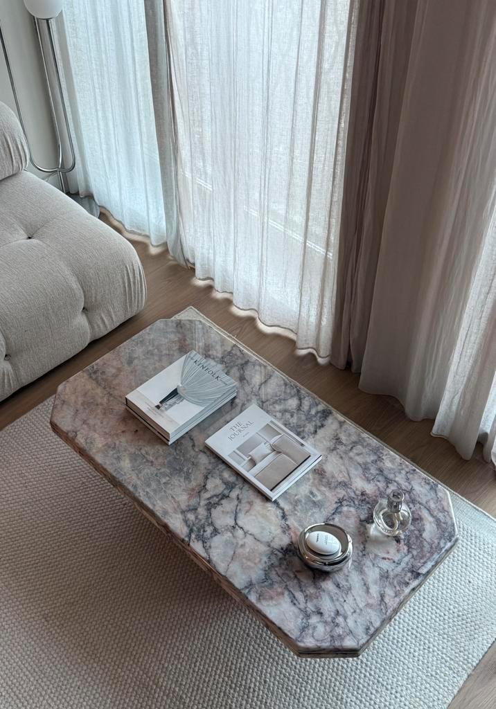 Vintage marmeren salontafel, Italië 1970, Antiek en Kunst, Antiek | Meubels | Tafels, Ophalen