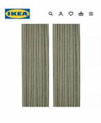 4 mooie groene Ikea Dytag linnen gordijnen, 100 tot 150 cm, Ophalen of Verzenden, Zo goed als nieuw, Groen