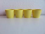 4 Elho brussels rond mini 7 cm gele bloempotjes, Tuin en Terras, Bloempotten, Kunststof, Rond, Binnen, Ophalen of Verzenden