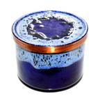 Schitterende Koper Blauw Emaille Deksel Doos PGH Leipzig, Antiek en Kunst, Antiek | Emaille, Verzenden