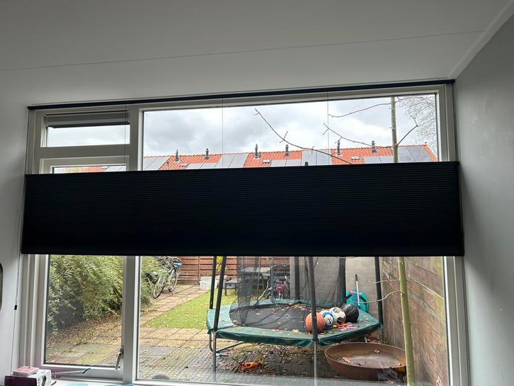 Plissé gordijn, up/down, Huis en Inrichting, Stoffering | Gordijnen en Lamellen, Zo goed als nieuw, 200 cm of meer, Zwart, Ophalen