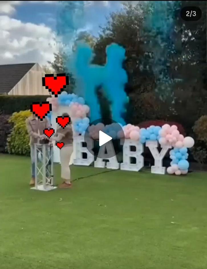 Gender reveal babyshower, Hobby en Vrije tijd, Feestartikelen, Zo goed als nieuw, Versiering, Geboorte of Huwelijk, Ophalen
