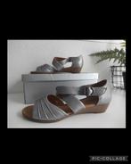 Zgan GABOR sandalen zilver grijs leer mt 8G/42G twv 110€, Ophalen of Verzenden, Zo goed als nieuw, Grijs, Sandalen of Muiltjes