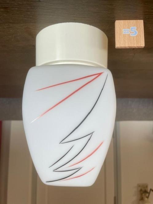 Retro / Vintage Plafonnière nr 05, Huis en Inrichting, Lampen | Plafondlampen, Zo goed als nieuw, Glas, Ophalen of Verzenden