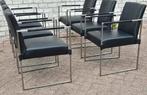 Bert plantagie design eetkamerstoelen zwart leer Clark zgan, Arco stijl modern vitra stijl, Zwart, Ophalen of Verzenden, Zo goed als nieuw