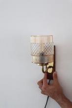 Vintage glazen wandlamp / retro space age mid century deens, Ophalen of Verzenden, Zo goed als nieuw, Glas
