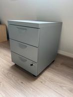 Zilver grijze metalen ladekast bureau, Huis en Inrichting, Kasten | Ladekasten, Minder dan 50 cm, Ophalen of Verzenden, Zo goed als nieuw