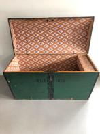 Antieke groene houten kist uit Zweden gemerkt 1878, Ophalen, Gebruikt, 100 tot 150 cm, Geen