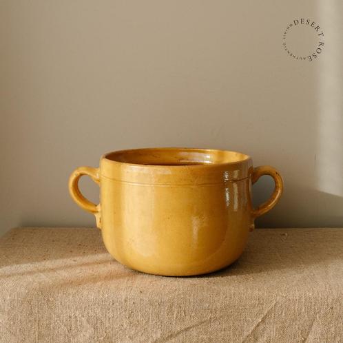 Franse gele pot, bloempot, Antiek en Kunst, Curiosa en Brocante, Ophalen of Verzenden