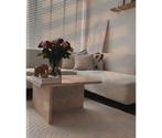 Travertin salontafel, Huis en Inrichting, Ophalen, Gebruikt, 100 tot 150 cm, 50 tot 100 cm