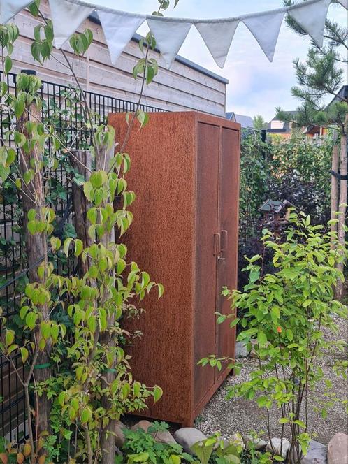 Prachtige zgan Cortenstaal tuinkast BHS3 Forno, Tuin en Terras, Bergingen en Tuinkasten, Zo goed als nieuw, Metaal, Ophalen