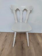 2 antieke houten eetkamerstoelen -zelf geschilderd, Gebruikt, Twee, Bruin, Hout