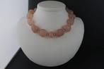 CHALCEDON ketting/oorhanger-set, Nieuw, Met edelsteen, Roze, Verzenden