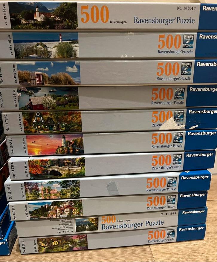 Ravensburger puzzels 500 stukjes, landschappen en natuur, Hobby en Vrije tijd, Denksport en Puzzels, Gebruikt, Legpuzzel, 500 t/m 1500 stukjes