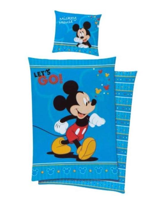 Mickey Mouse Dekbedovertrek 140 x 200 cm - Let's Go, Kinderen en Baby's, Kinderkamer | Beddengoed, Nieuw, Dekbedovertrek, Blauw