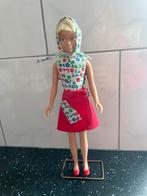 Vintage Barbie Skipper blond met kleding en standaard, Ophalen of Verzenden, Zo goed als nieuw, Pop