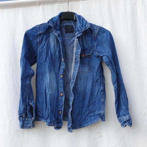 Stoer spijker overhemd mt 134/140 merk Hema, Kinderen en Baby's, Kinderkleding | Maat 134, Zo goed als nieuw, Meisje, Overhemd of Blouse