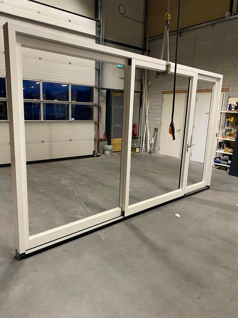 Grote Schuifpui met loopdeur hout, Ophalen, Nieuw, Buitendeur, Schuifdeur