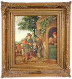 Hollandse schilderij ca 1870 zeldzaam mooie scène, Antiek en Kunst, Ophalen