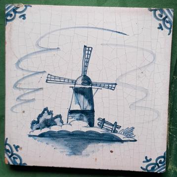 Oude Hollandse Tegel met Molen beschikbaar voor biedingen