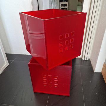 2x IKEA LEKMAN bak – rood – voor KALLAX/EXPEDIT kast
 beschikbaar voor biedingen