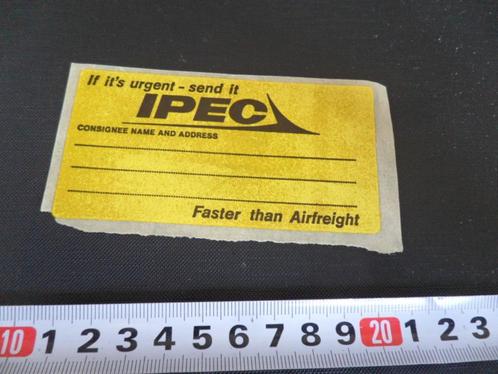 sticker IPEC Faster than Airfreight, Verzamelen, Stickers, Zo goed als nieuw, Bedrijf of Vereniging, Ophalen