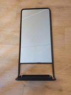 Smalle Spiegel met Zwarte Rand en Bakje, Huis en Inrichting, Woonaccessoires | Spiegels, Ophalen, Minder dan 50 cm, Zo goed als nieuw