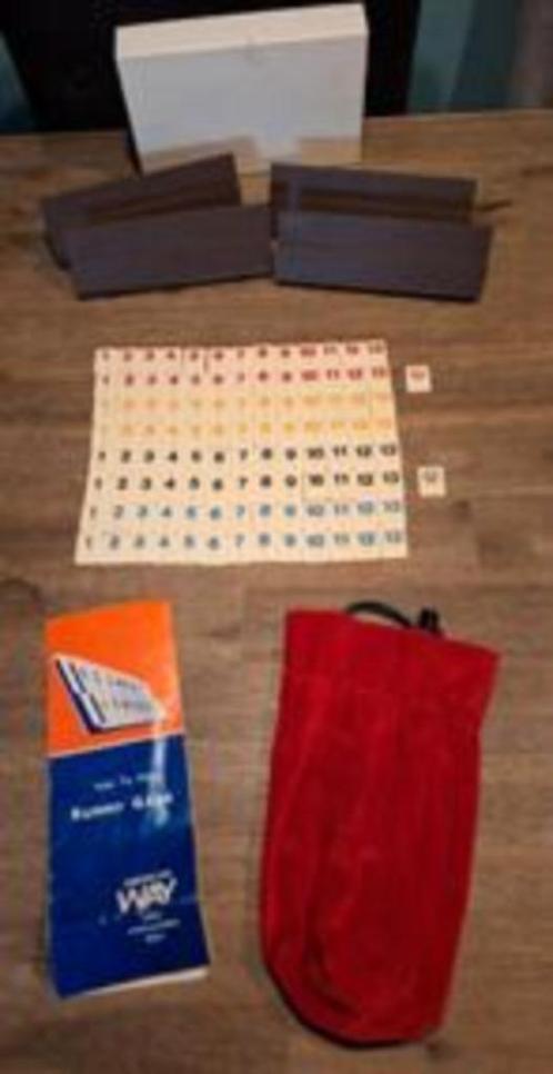Rummikub met cijfers met mooie opbergzak, Hobby en Vrije tijd, Gezelschapsspellen | Overige, Zo goed als nieuw, Ophalen of Verzenden