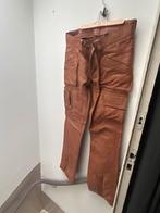 Bruine utility leren Broek - Maat 34 - Handgemaakt, Ophalen of Verzenden, Gedragen, Bruin