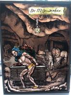 Glas in lood schilderij DE MIJNWERKER, Ophalen of Verzenden