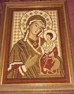 Maria geborduurd schilderij in lijst, Ophalen of Verzenden