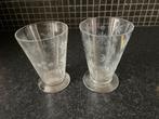 Glazen kandelaars , 2 voor de prijs van 1, Overige materialen, Gebruikt, Overige kleuren, Ophalen of Verzenden