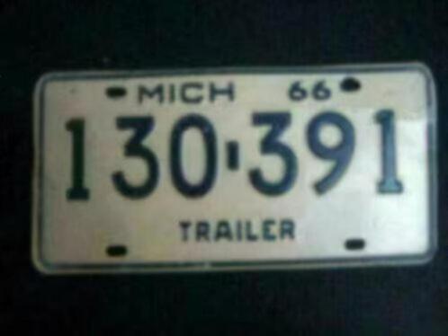 Kentekenplaat licenseplate Michigan 1966 USA, Verzamelen, Automerken, Motoren en Formule 1, Gebruikt, Auto's, Ophalen of Verzenden