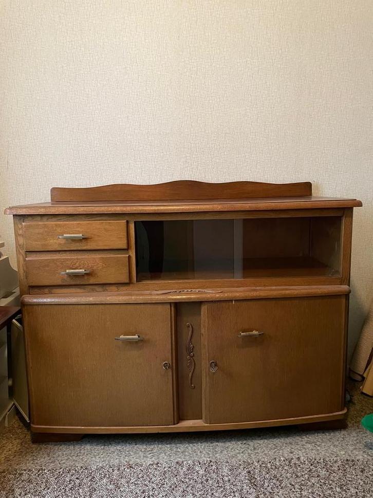 Vintage Antiek Kastje, Huis en Inrichting, Kasten | Buffetkasten, Gebruikt, 100 tot 150 cm, 50 tot 100 cm, 25 tot 50 cm, Met lade(s)