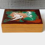 houten doos (tabakdoos) met vissen, Antiek en Kunst, Ophalen of Verzenden