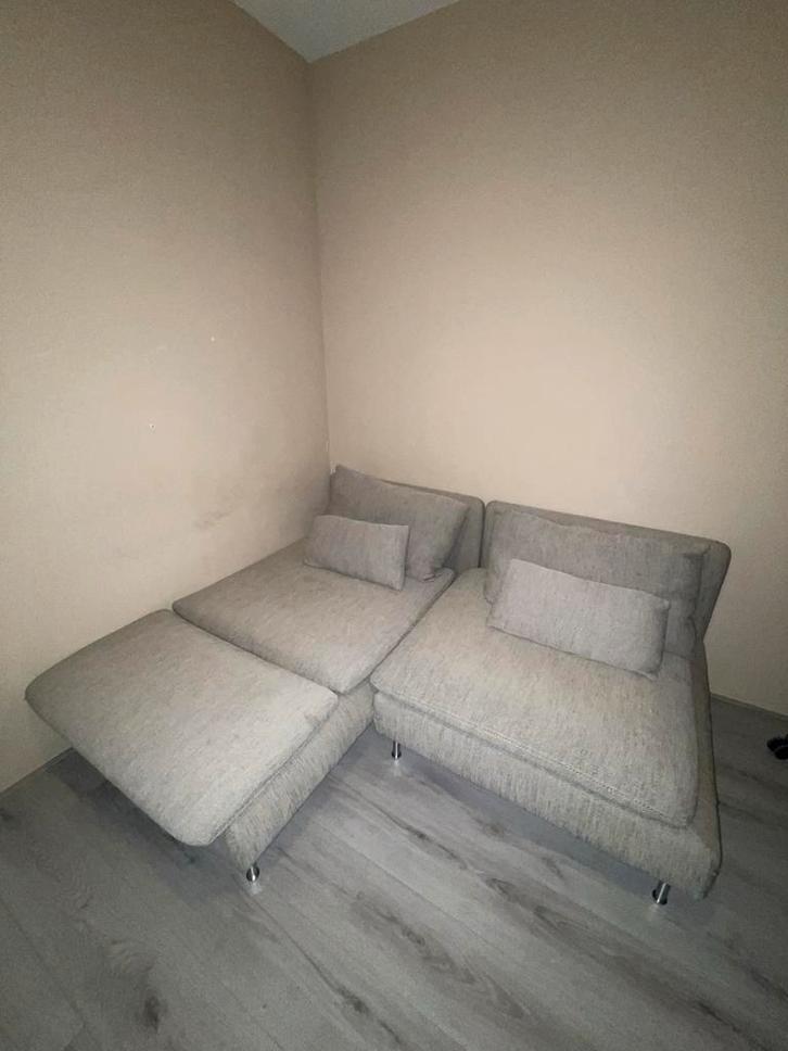 Soderhamn bank gemeleerd grijs, Huis en Inrichting, Banken | Complete zithoeken, Gebruikt, Stof, Ophalen