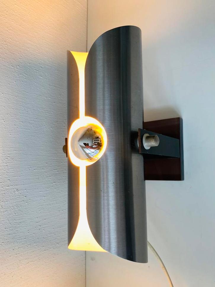 Space Age tube wandlamp van Polam, Huis en Inrichting, Lampen | Wandlampen, Gebruikt, Metaal, Ophalen of Verzenden
