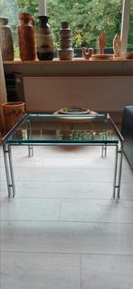 Vintage design jaren 80 glas tafel, Metaform Hank Kwint, Huis en Inrichting, 45 tot 60 cm, Minder dan 55 cm, Rond, Ophalen of Verzenden