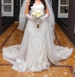 Bruidsjurk met afneembare overskirt, Kleding | Dames, Trouwkleding en Trouwaccessoires, Ophalen of Verzenden, Zo goed als nieuw