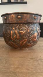Grote koperen vintage/antieke bloempot, Antiek en Kunst, Antiek | Koper en Brons, Ophalen of Verzenden