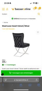 4 Eric Kuster Velvet Eetkamerstoelen, Huis en Inrichting, Stoelen, Zwart, Ophalen of Verzenden, Zo goed als nieuw, Vier