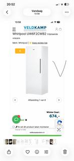 Mooie vrijstaande vriezer UW6F2CWB2 Whirlpool te koop, Ophalen, Zo goed als nieuw, Minder dan 60 cm, 160 cm of meer