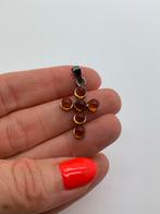 X657 Prachtige zilveren kruisje barnsteen, Sieraden, Tassen en Uiterlijk, Kettinghangers, Ophalen of Verzenden, X, Zilver, Zilver