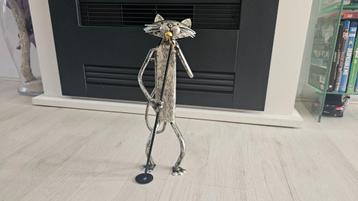 Superleuke Metalen Zingende Kat Met Microfoon! NIEUW! beschikbaar voor biedingen