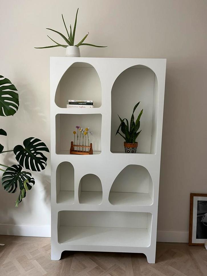 WOOOD Caz Vakkenkast Opbergkast - Plywood - Wit - 180x95x32, Huis en Inrichting, Kasten | Wandmeubels, Zo goed als nieuw, 150 tot 200 cm