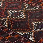 Antiek vintage bohemian vloerkleed tapijt kleed 200x115, Bruin, Gebruikt, Ophalen of Verzenden